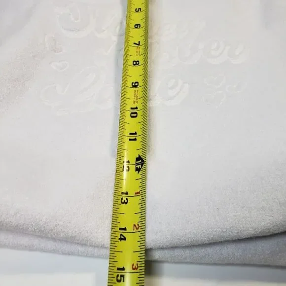 Stoney Clover Lane White Terry Cloth Tote Bag Embossed Beach Carry All 17x14 - Picture 10 of 11